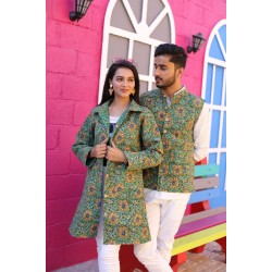 Bagru Cotton Printed Reversible Quilted Jacket – Smart, Stylish & Comfortable!